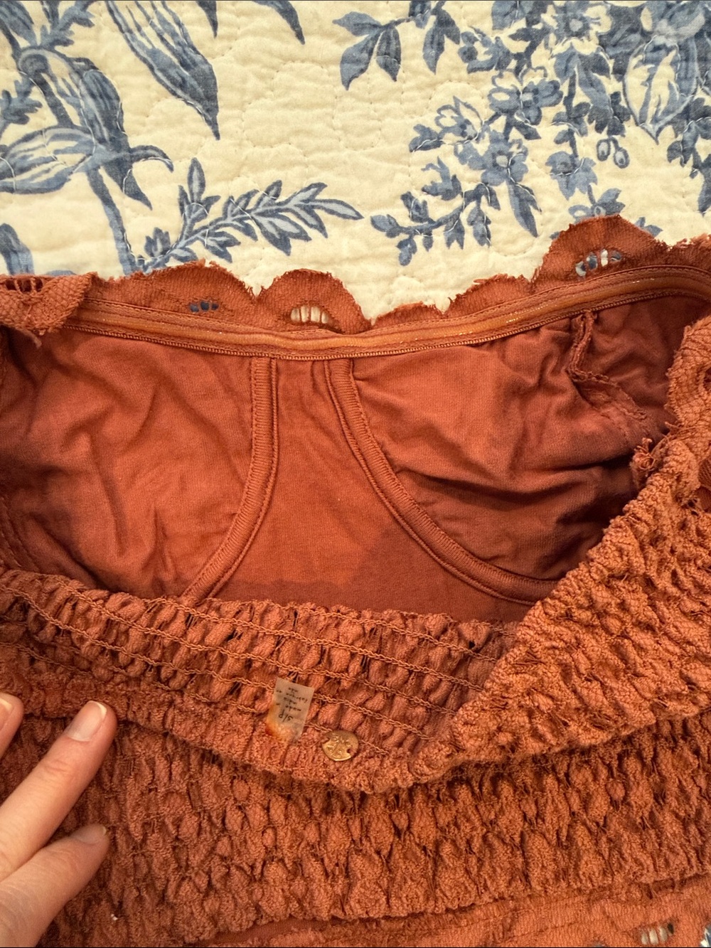 Free People Intimately Lace Bandeau Bralette in Rust - Picture 4 of 5